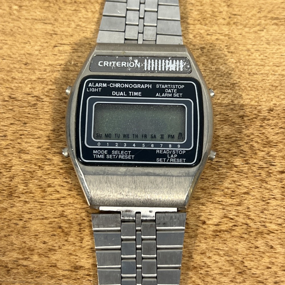 Vintage Retro Men's Watch Criterion Digital Alarm-Chronograph Rare UNTESTED - Picture 2 of 10